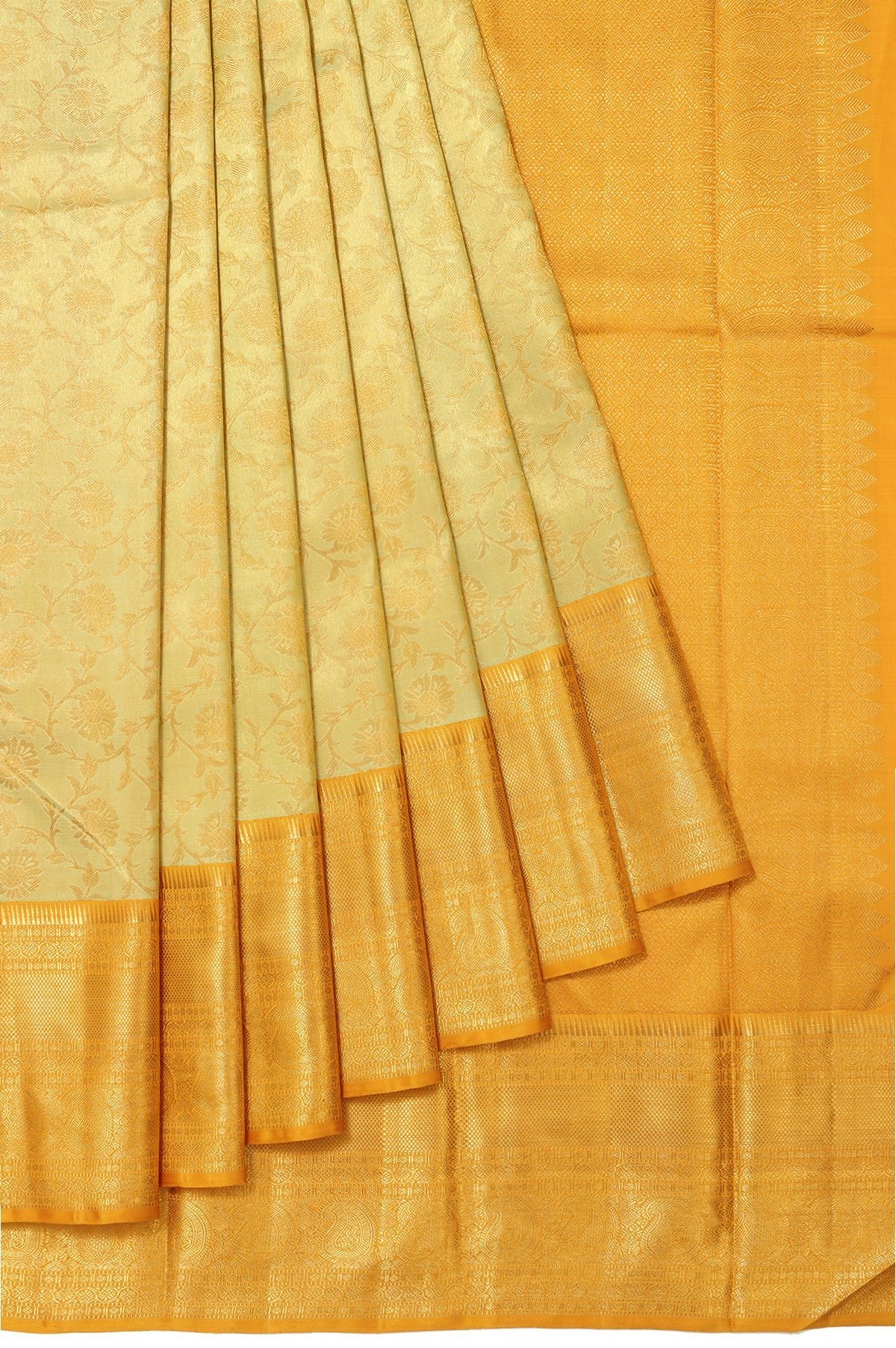 Golden Kanchipuram Tissue Silk Saree