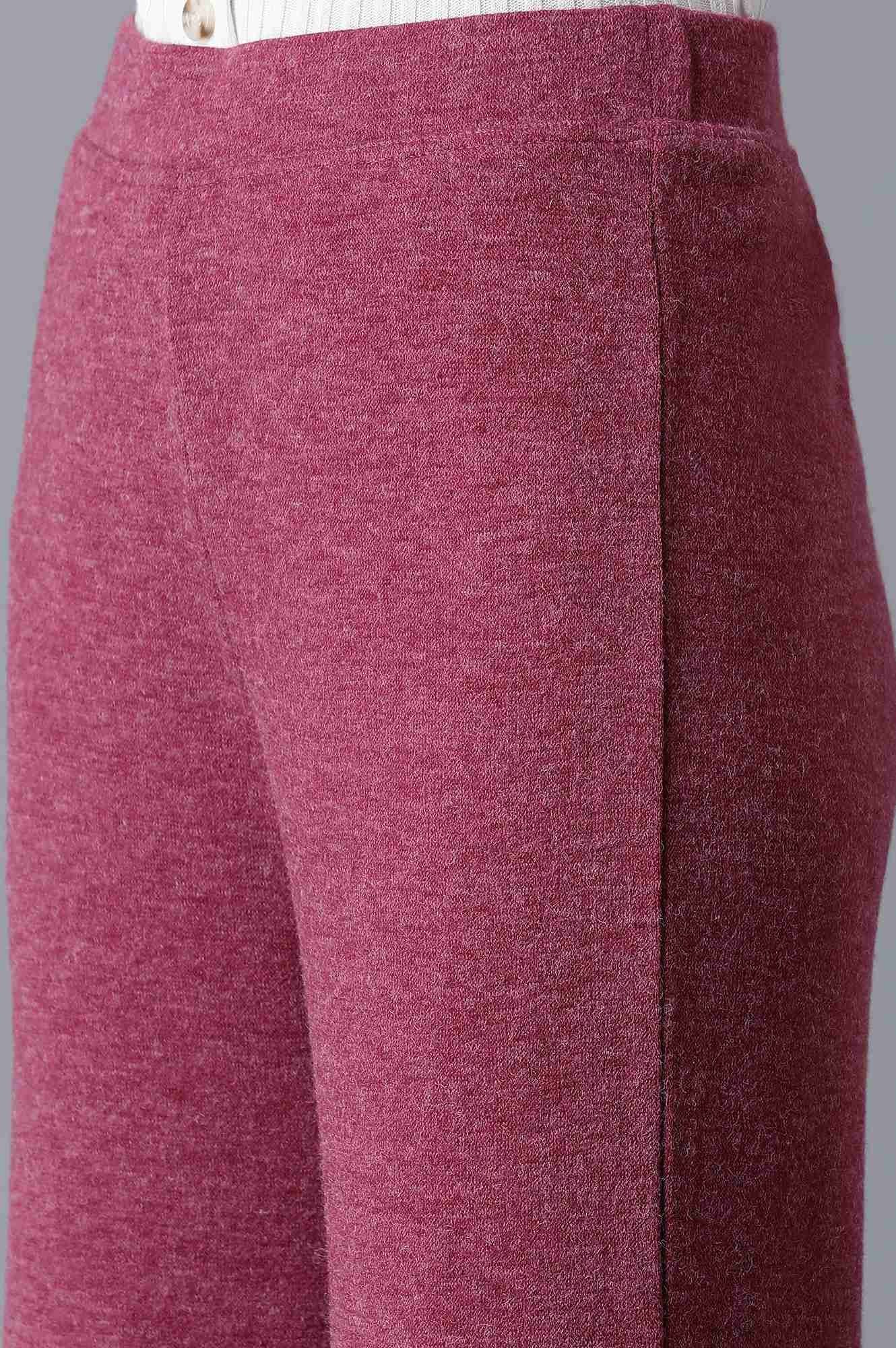 Pink Solid Straight Fit Palazzo With Elasticated Waistband - Image 7