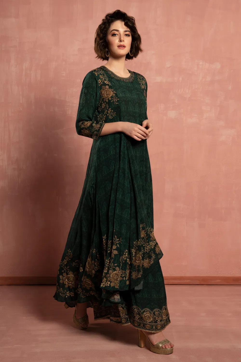 PRINTED KURTA TOP AND PALAZZO PANTS SET - Image 3