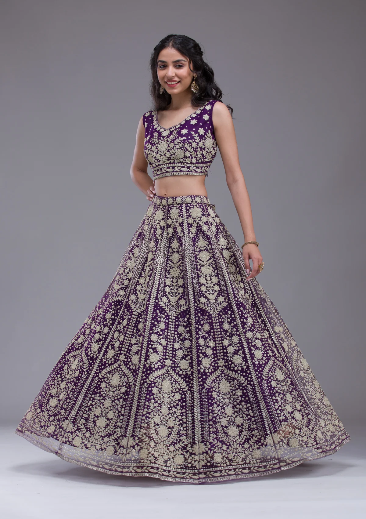 Threadwork Net Readymade Lehenga - Image 4