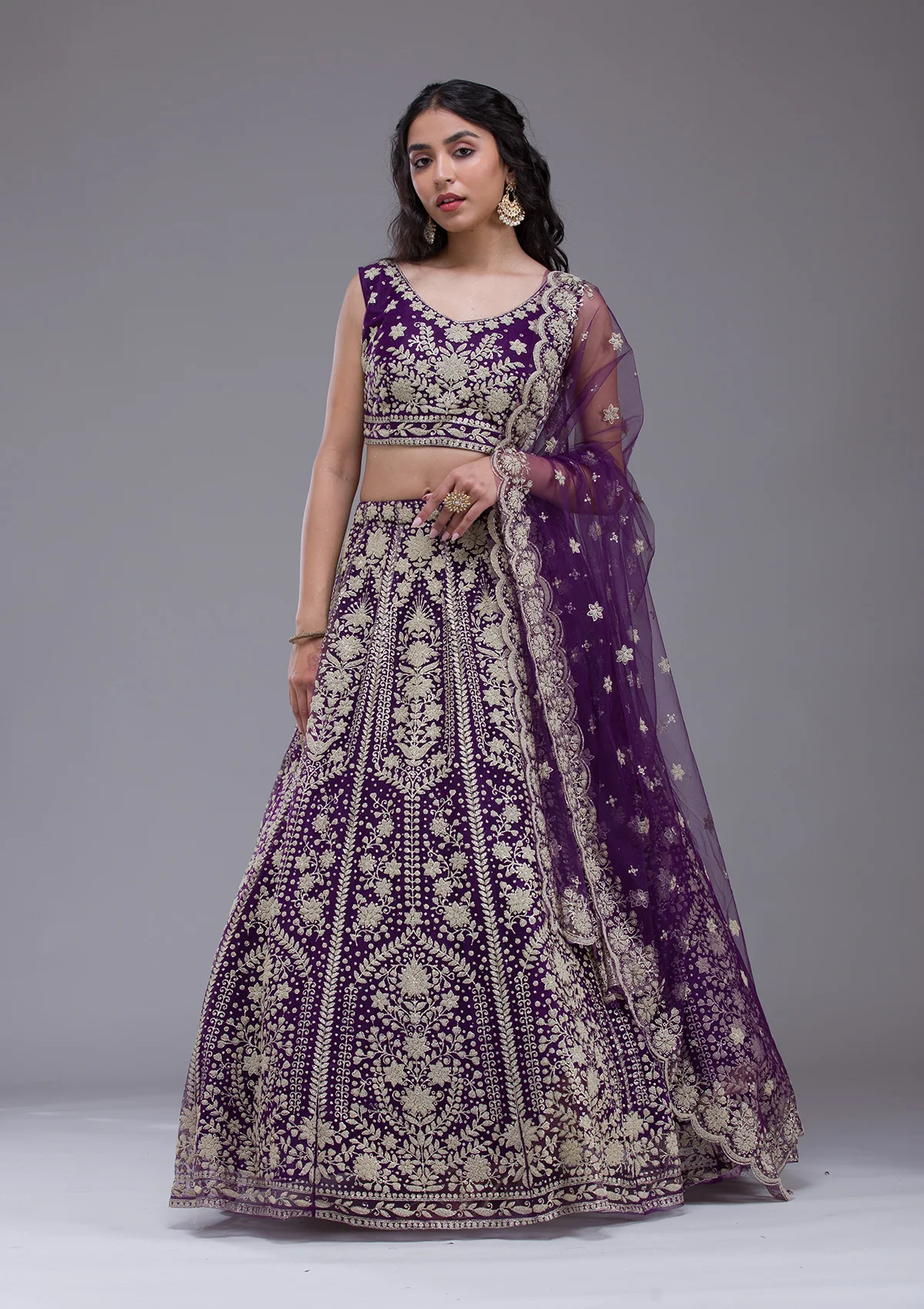 Threadwork Net Readymade Lehenga - Image 6