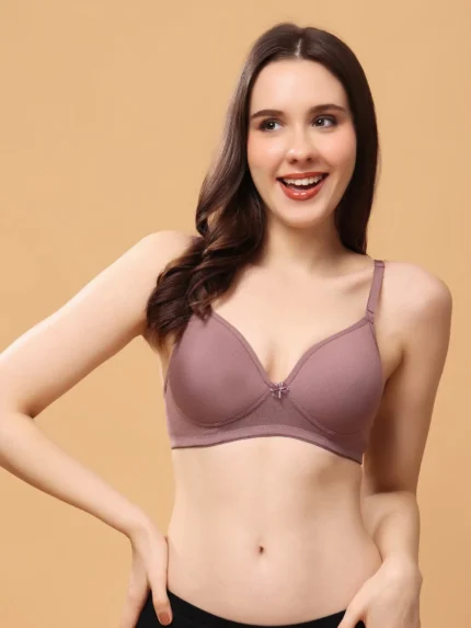 Wood Non-Wired Medium Coverage Convertible-Straps T-Shirt Bra