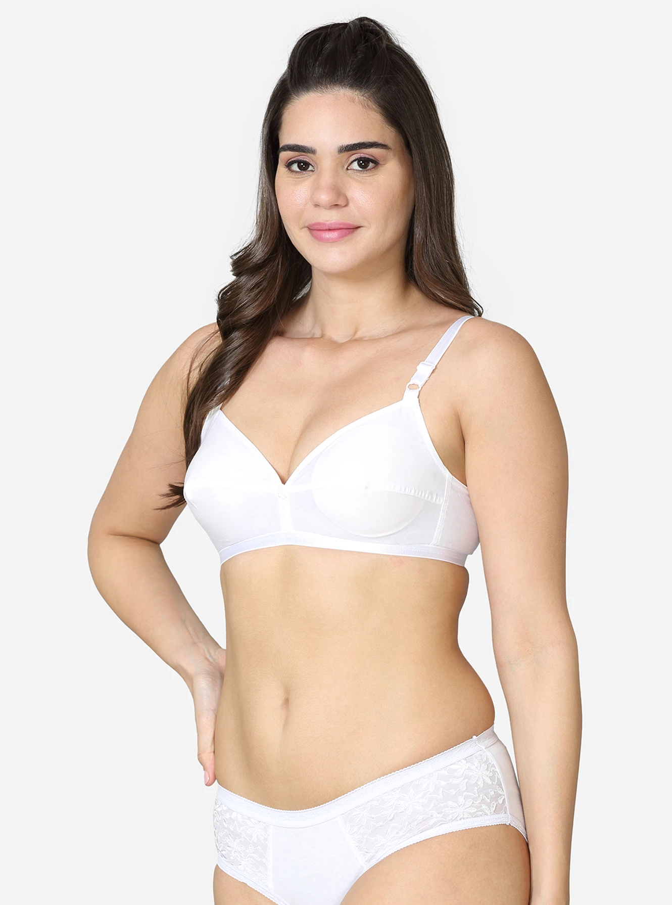 Single layered pointed seamed cup medium coverage bra - Image 3