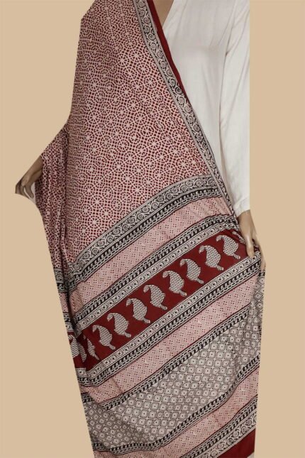 Maroon Bagh Cotton Dupatta