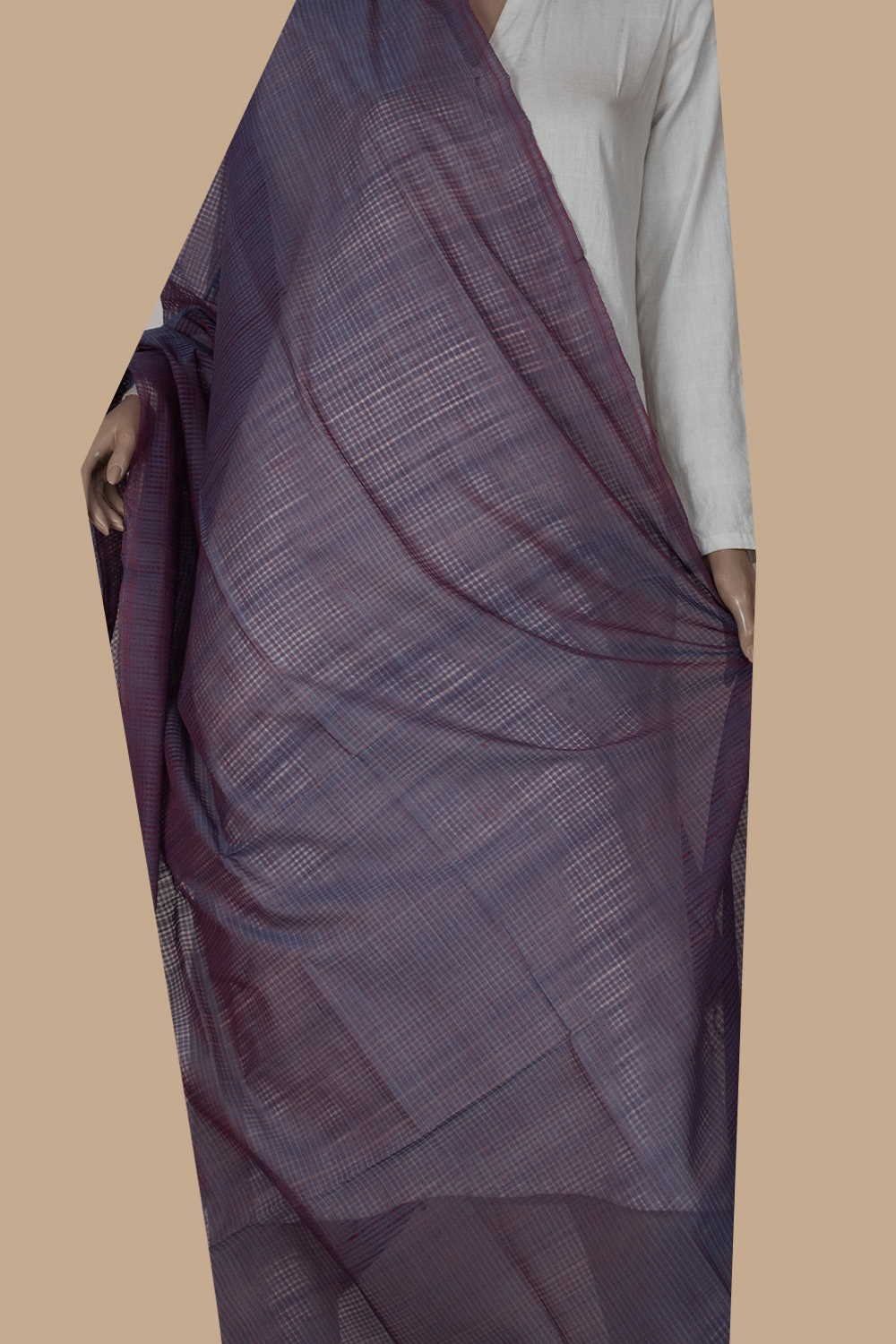 Twin Shaded Purple Handwoven Cotton Dupatta