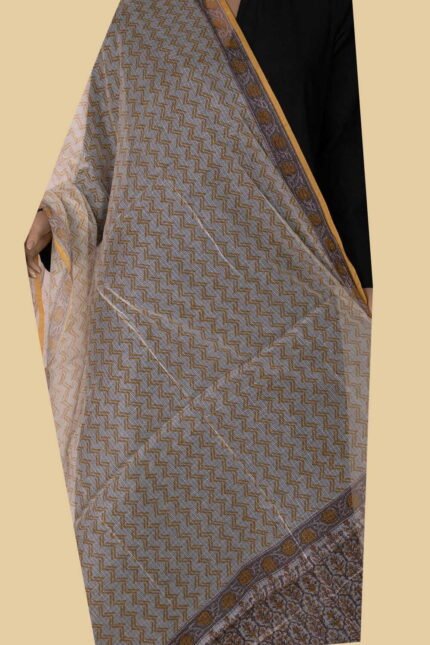 Zig Zag Pattern Block Printed Kota Cotton Dupatta