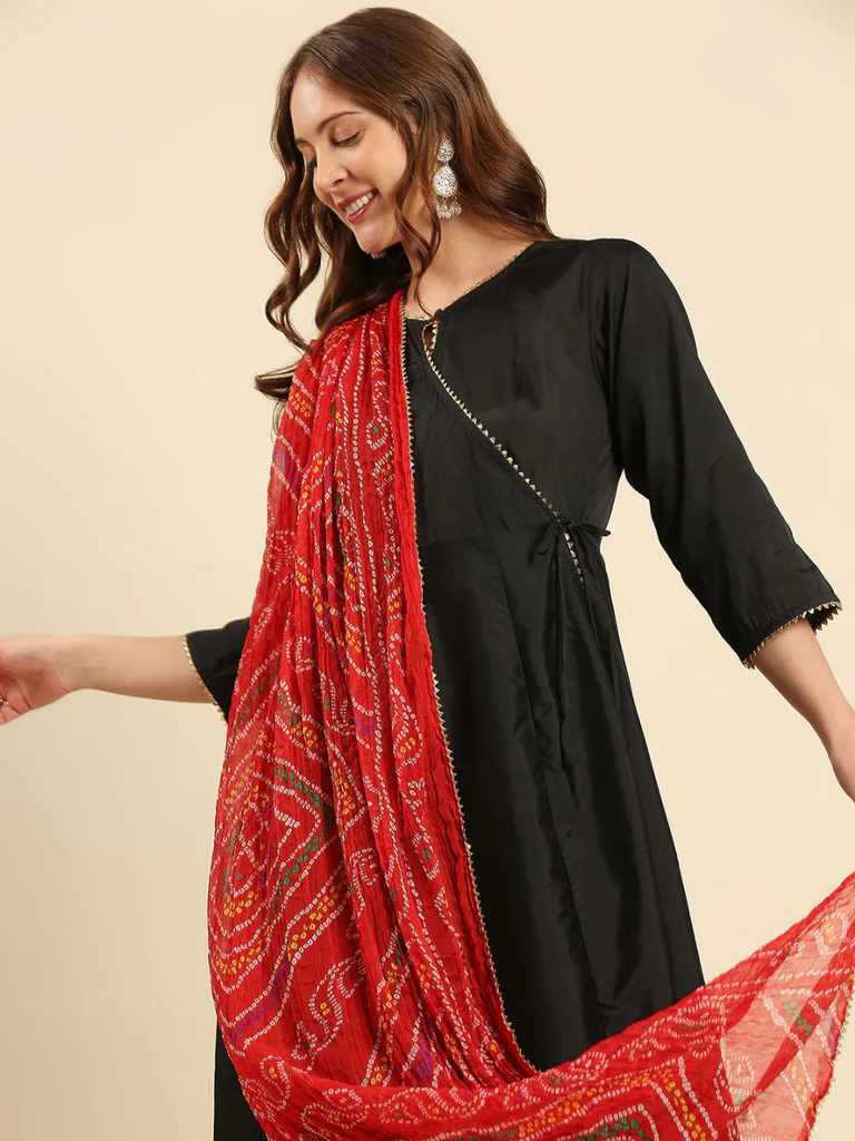 Multi Printed Bandhini Chiffon Dupatta - Image 13