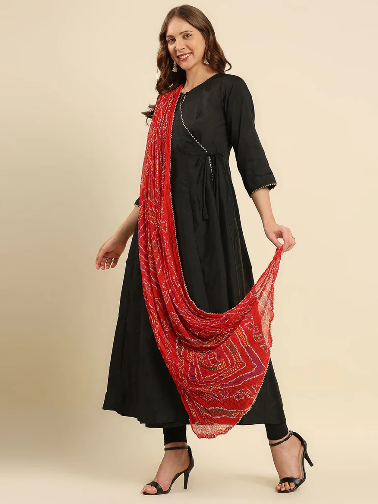 Multi Printed Bandhini Chiffon Dupatta - Image 12