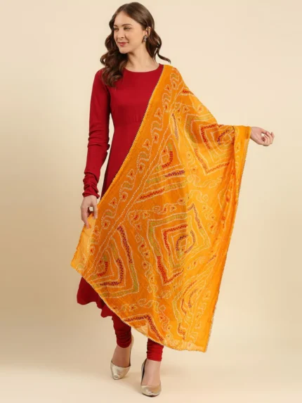 Multi Printed Bandhini Chiffon Dupatta