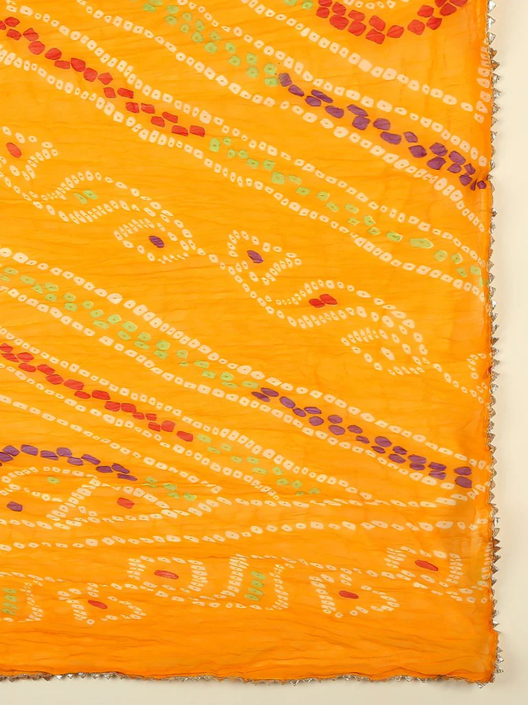 Multi Printed Bandhini Chiffon Dupatta - Image 8