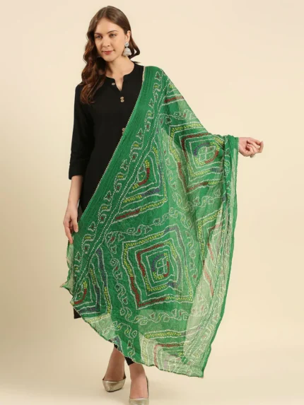 Multi Printed Bandhini Chiffon Dupatta