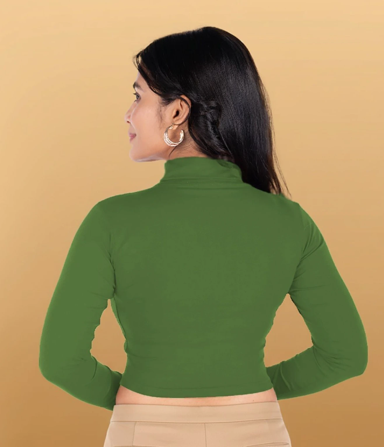 Full Sleeve Band collar Women Blouse - Image 3