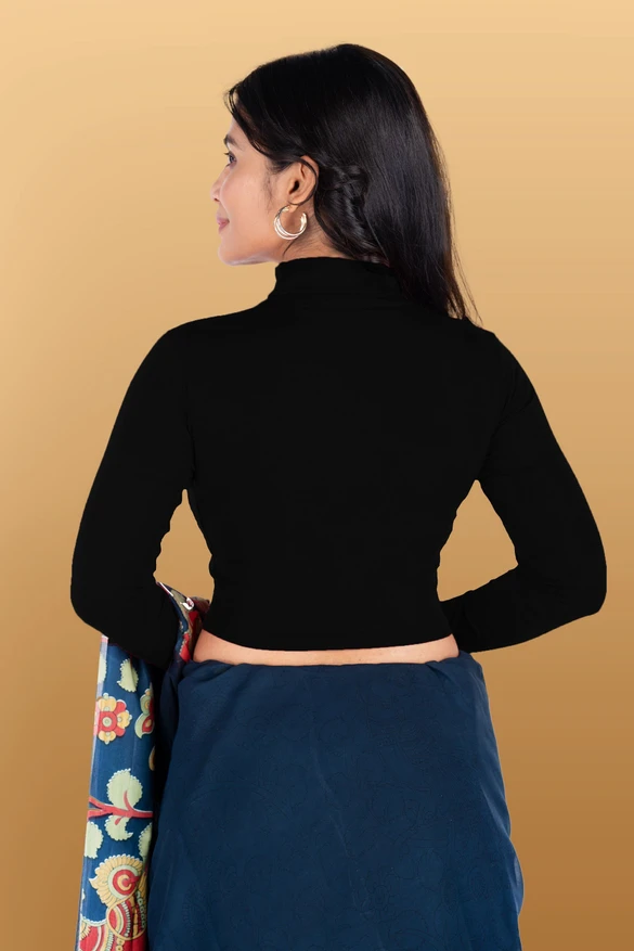 Full Sleeve Band collar Women Blouse - Image 2