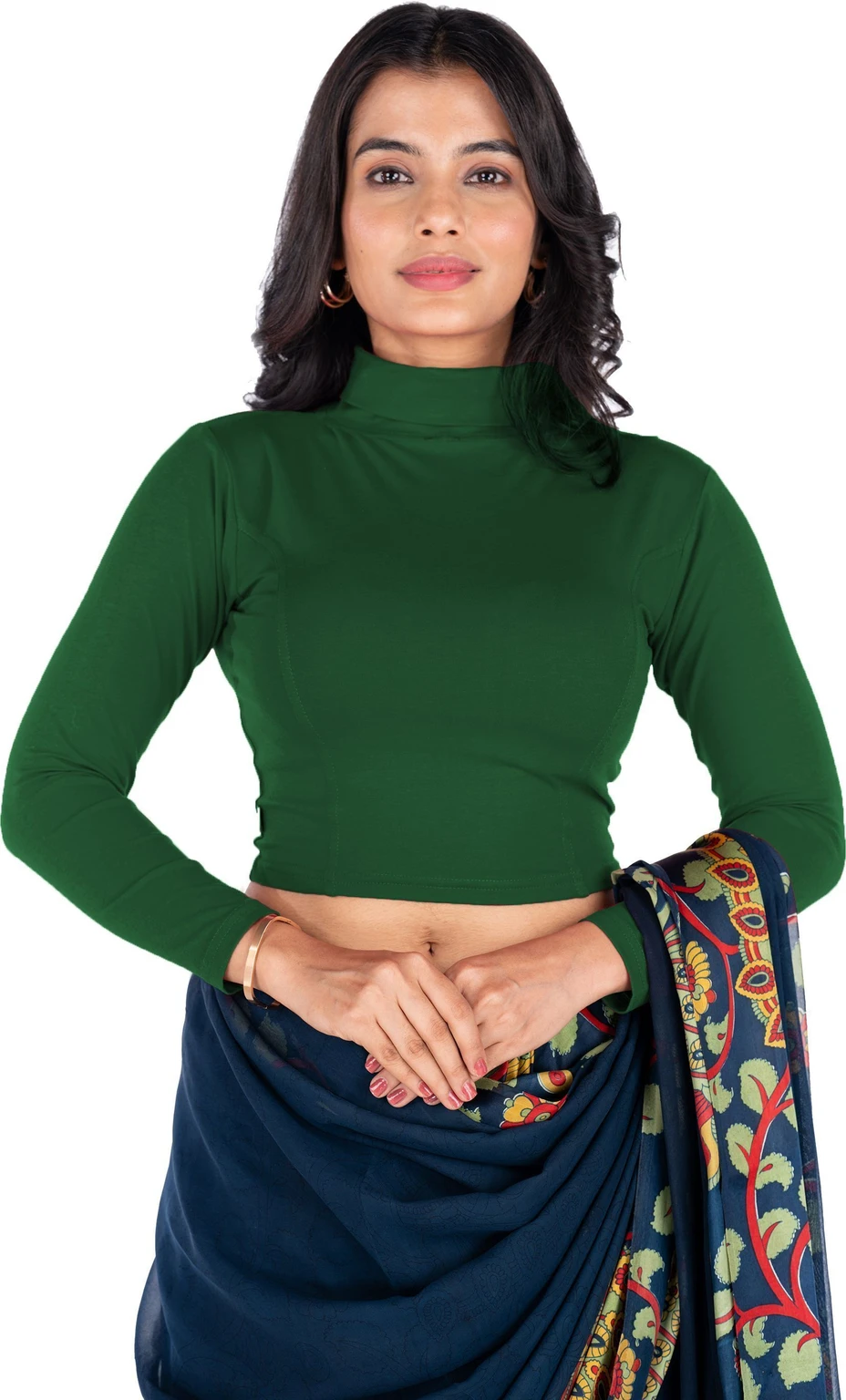 Full Sleeve Band collar Women Blouse