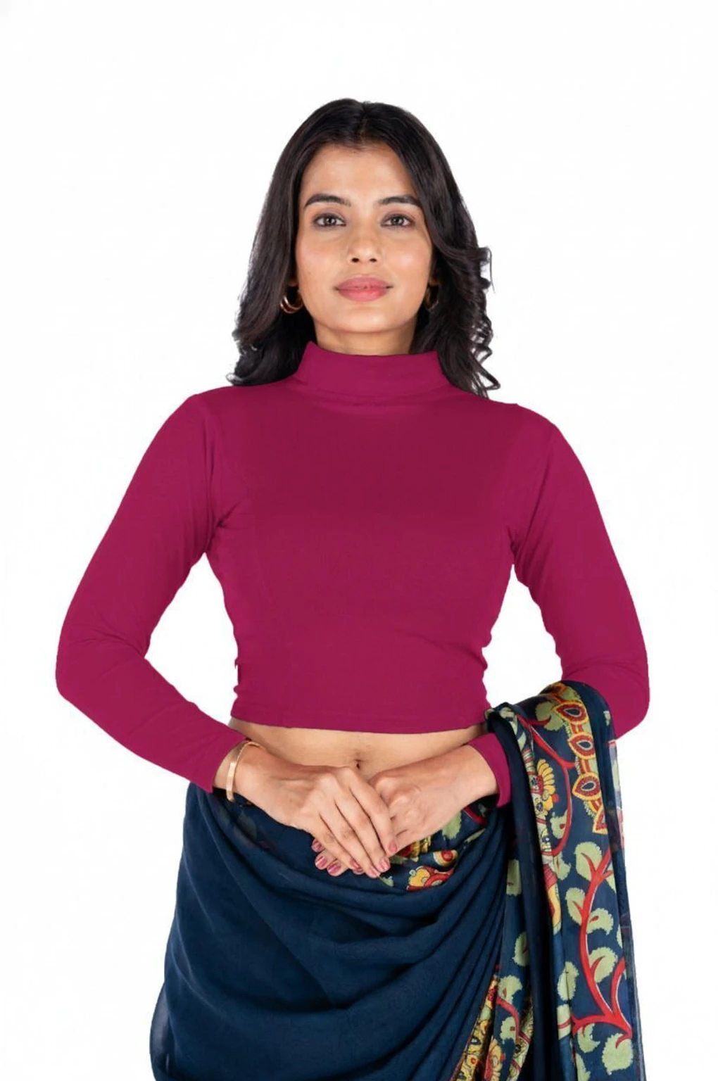 Full Sleeve Band collar Women Blouse