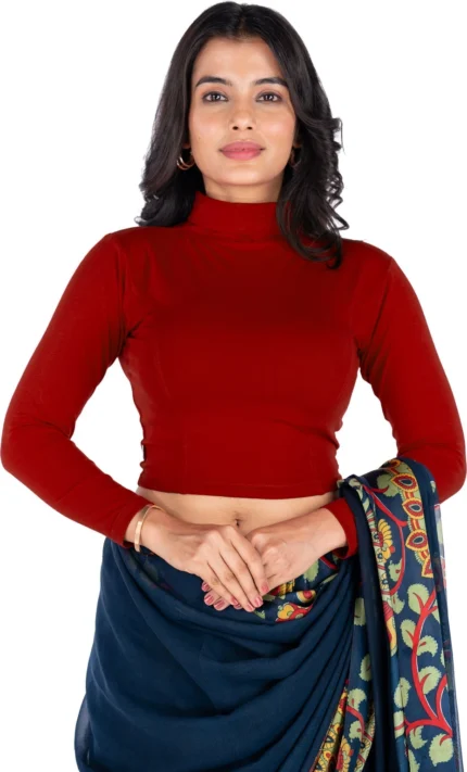 Full Sleeve Band collar Women Blouse